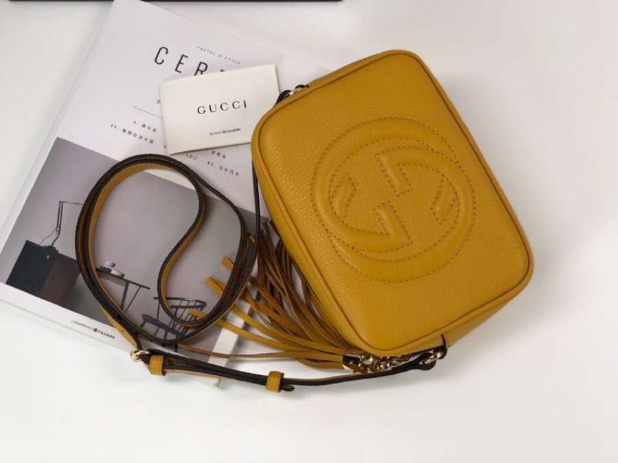 Gucci Soho small leather disco bag 308364 yellow